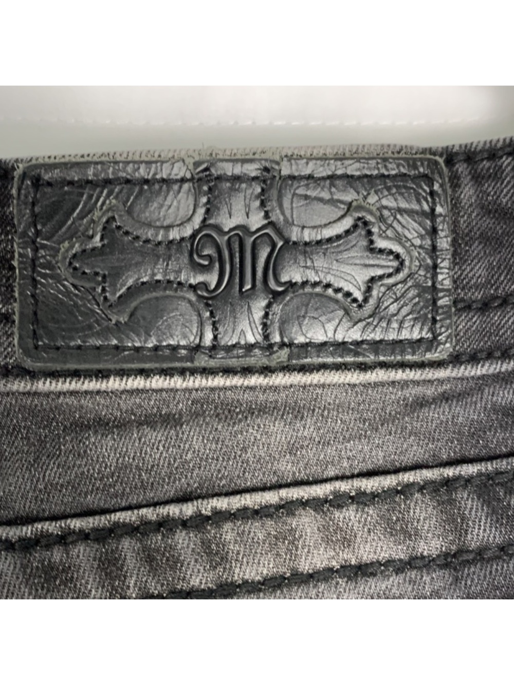 Miss Me Skinny Jeans Washed Black Grey Women's 32 Y2K Indie Sleeze - Picture 8 of 10